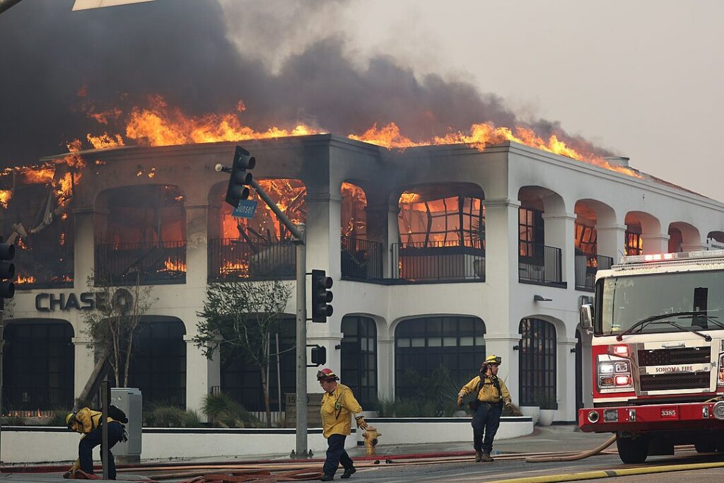 chase bank en feu los angeles